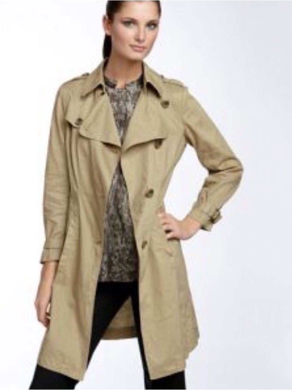 Theory beige linen trench coat - size M